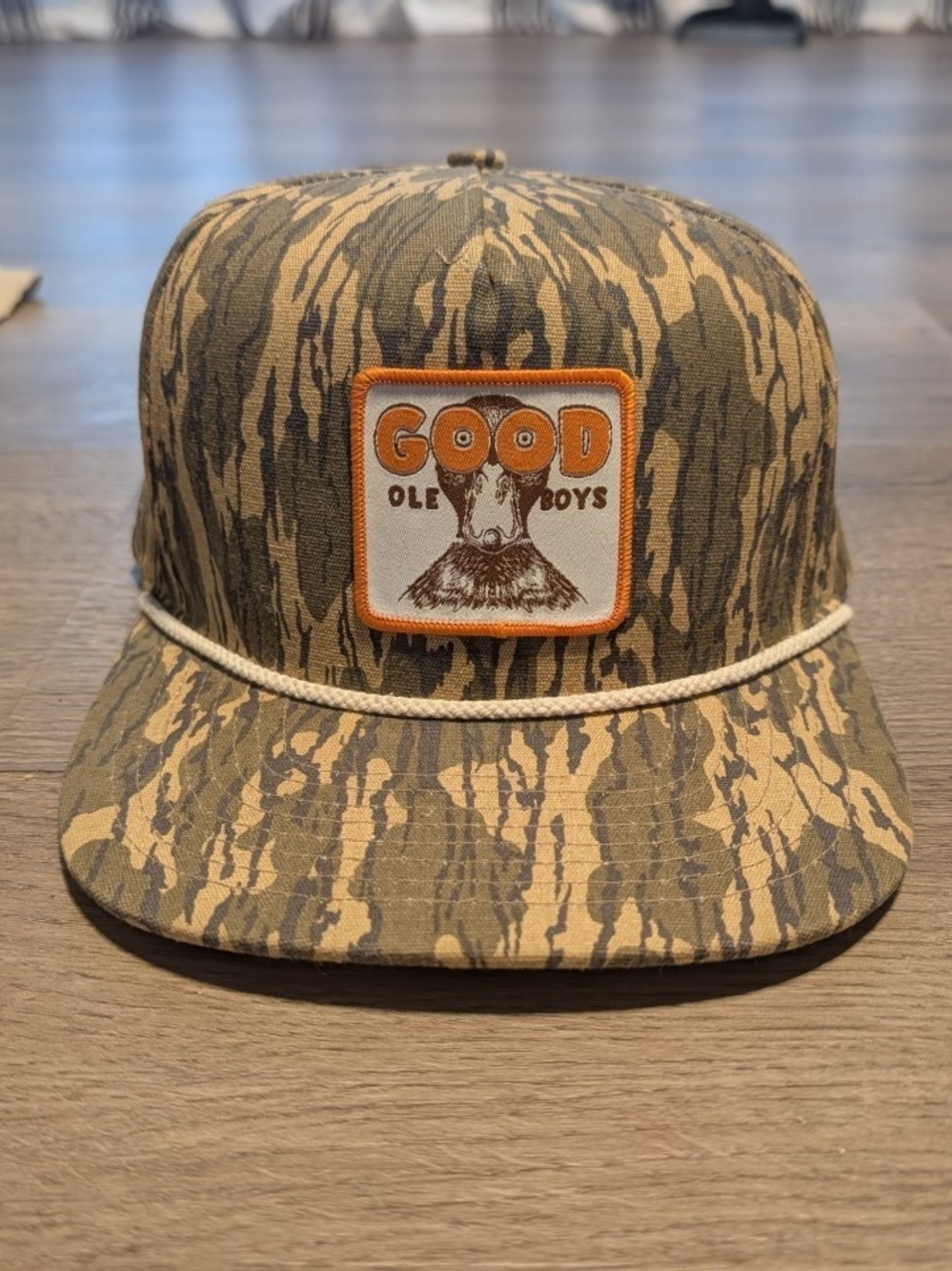 Good Ole Boys Camo Rope-Front Trucker Hat - Tan & Olive